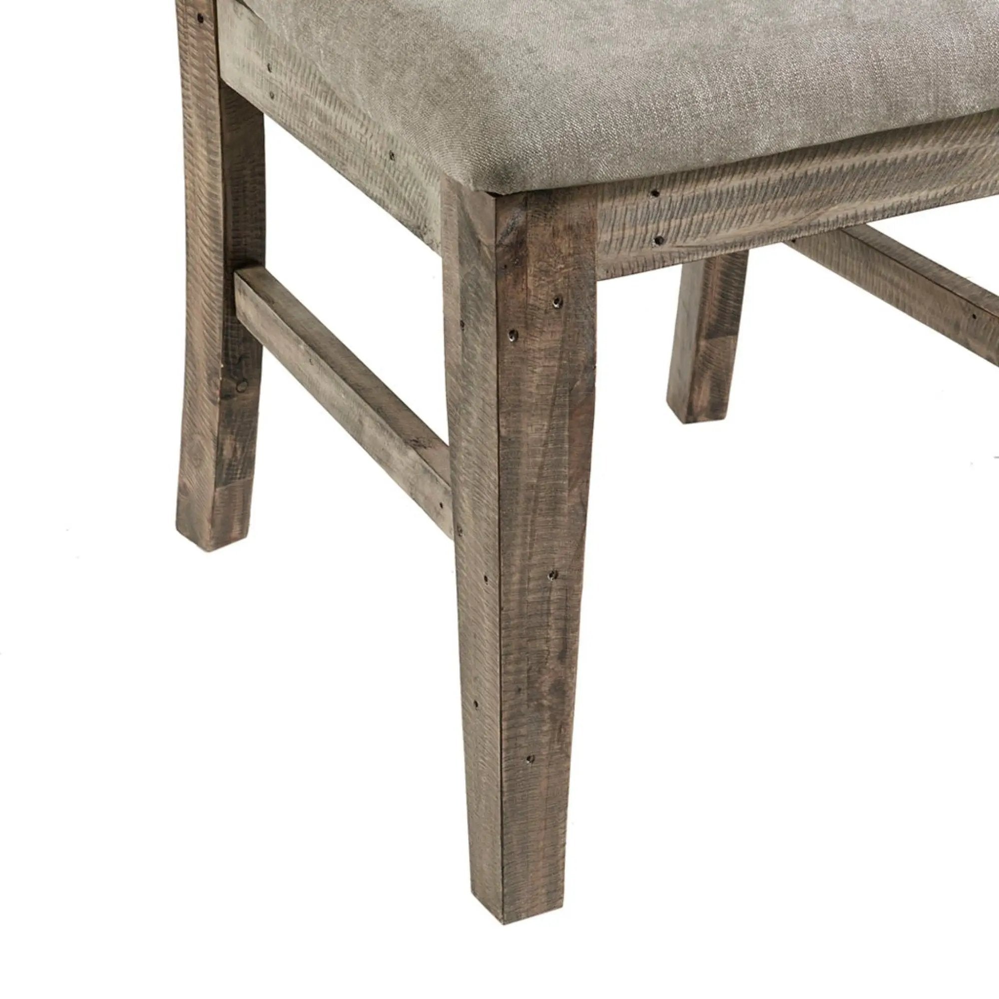 Dining Side Chair Set With Cushioned Back And Seat (Set of 2) - Weathered Gray / Natural by Unique Piece Furniture