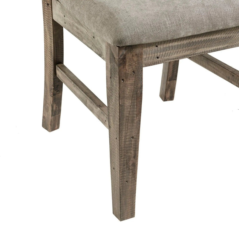 Dining Side Chair Set With Cushioned Back And Seat (Set of 2) - Weathered Gray / Natural by Unique Piece Furniture