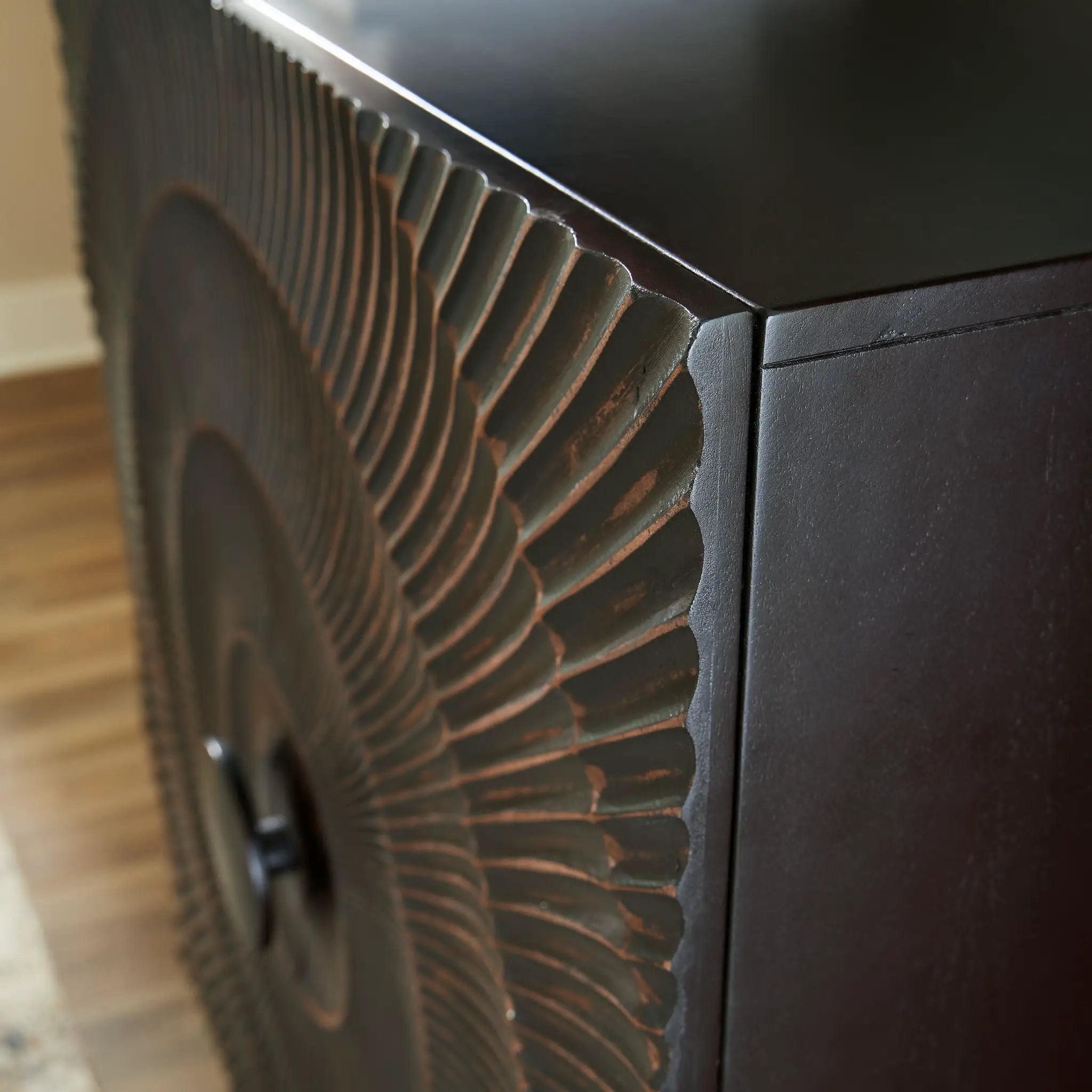 Fosterman - Accent Cabinet - Distressed Black by Unique Piece Furniture