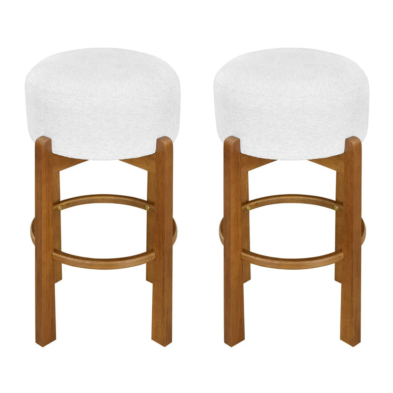 Vera Indoor Wooden Upholstered Barstool by HouseOfZazla