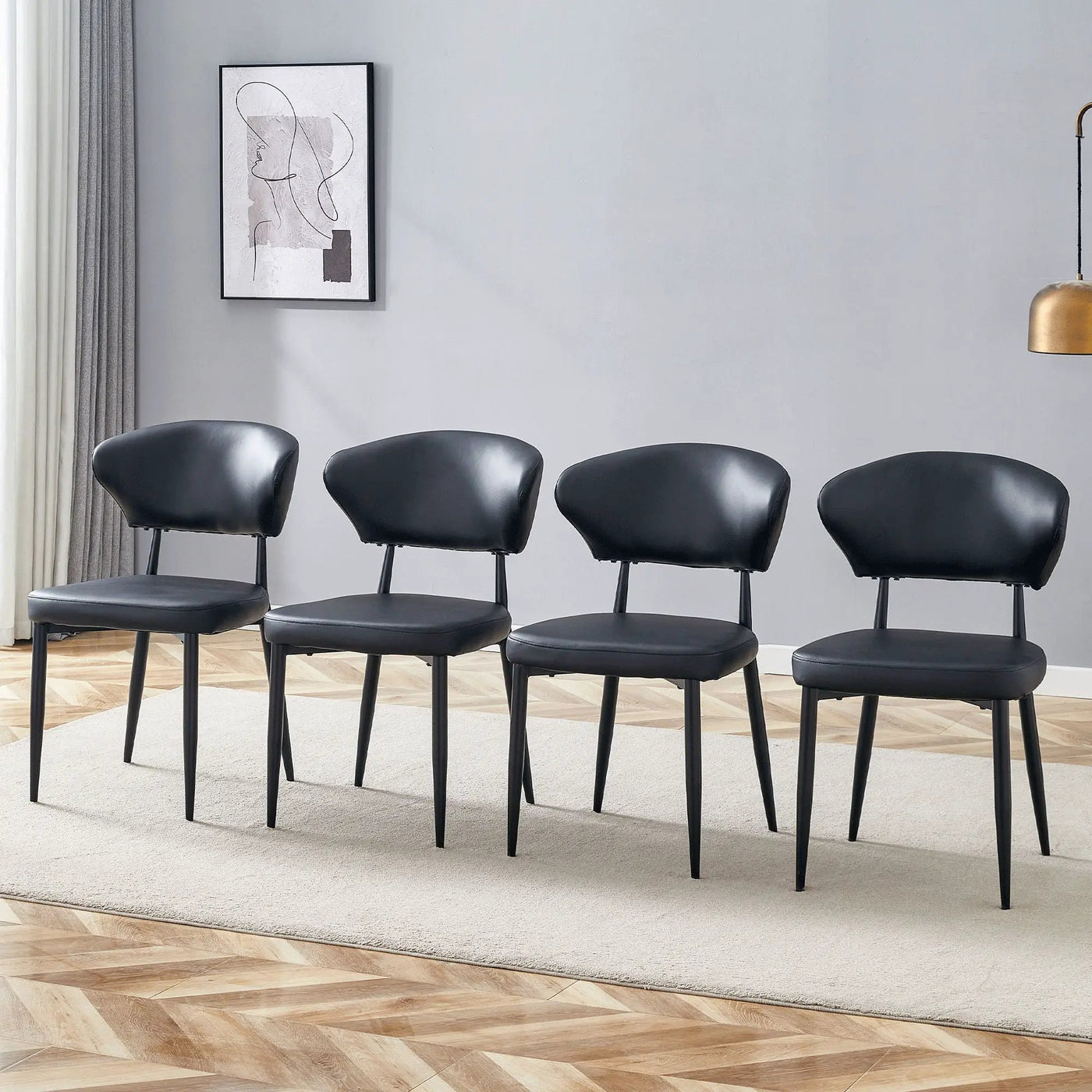 Minimalist Ergonomic Dining Chair With Curved Backres (Set of 4) by HouseOfZazla