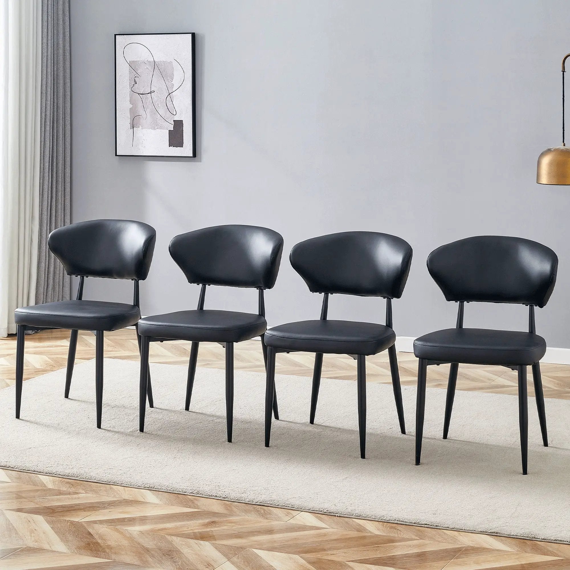 Minimalist Ergonomic Dining Chair With Curved Backres (Set of 4) by HouseOfZazla
