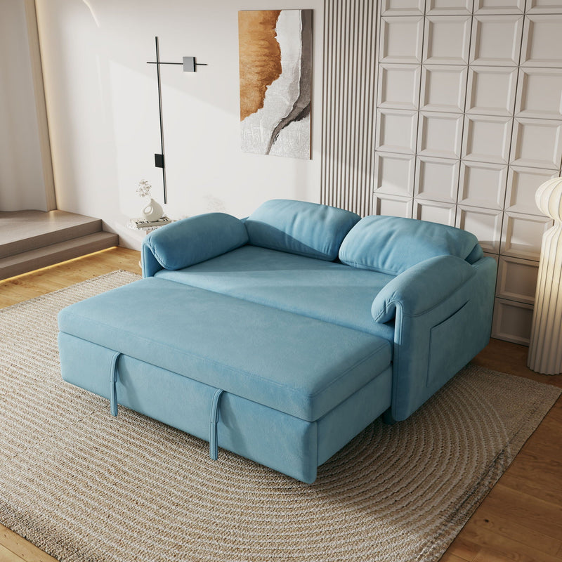 Sofa, Dual Purpose Lounge With Retractable Queen Size Bed by HouseOfZazla