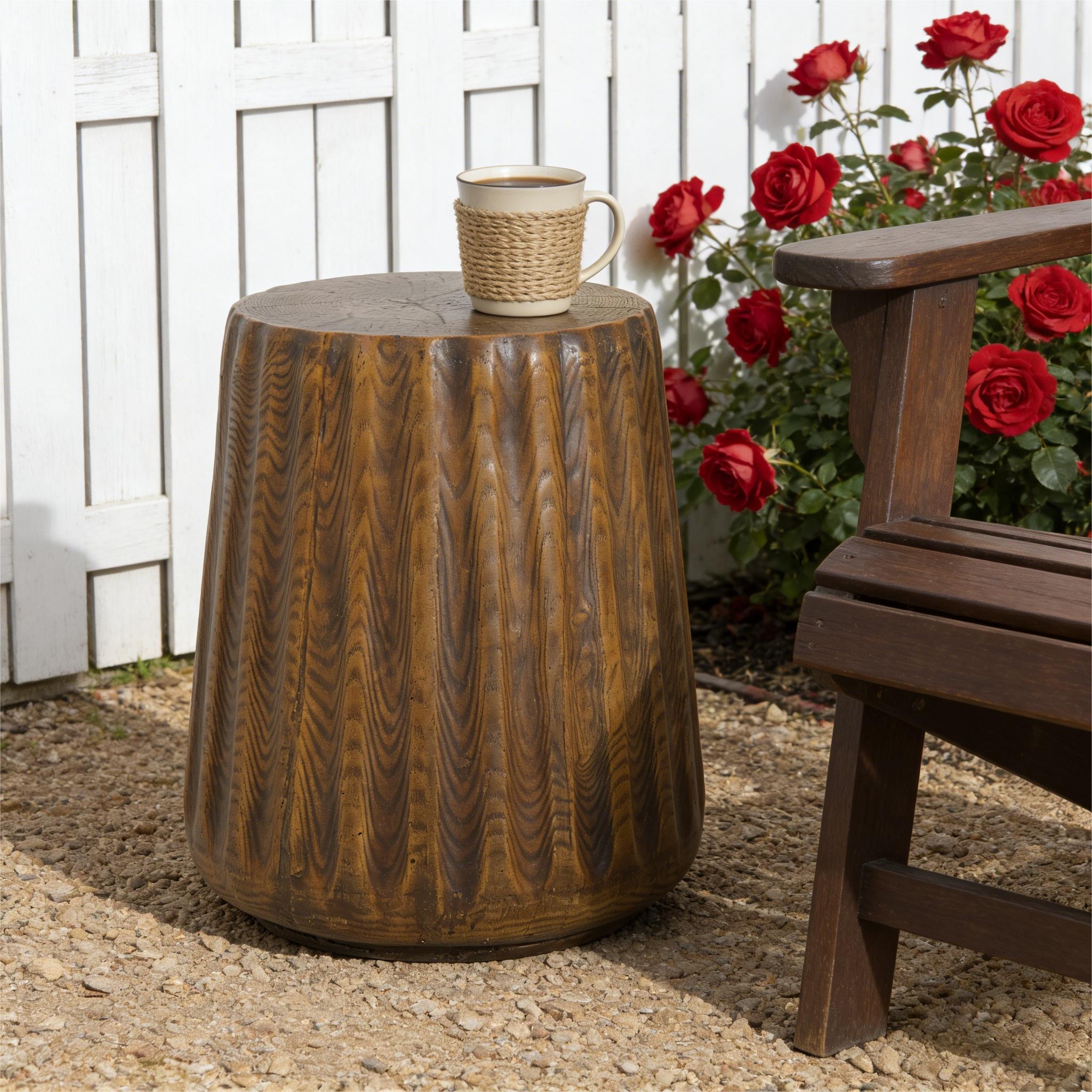 MGO Outdoor Indoor Side Table - Tree Stump Style by HouseOfZazla