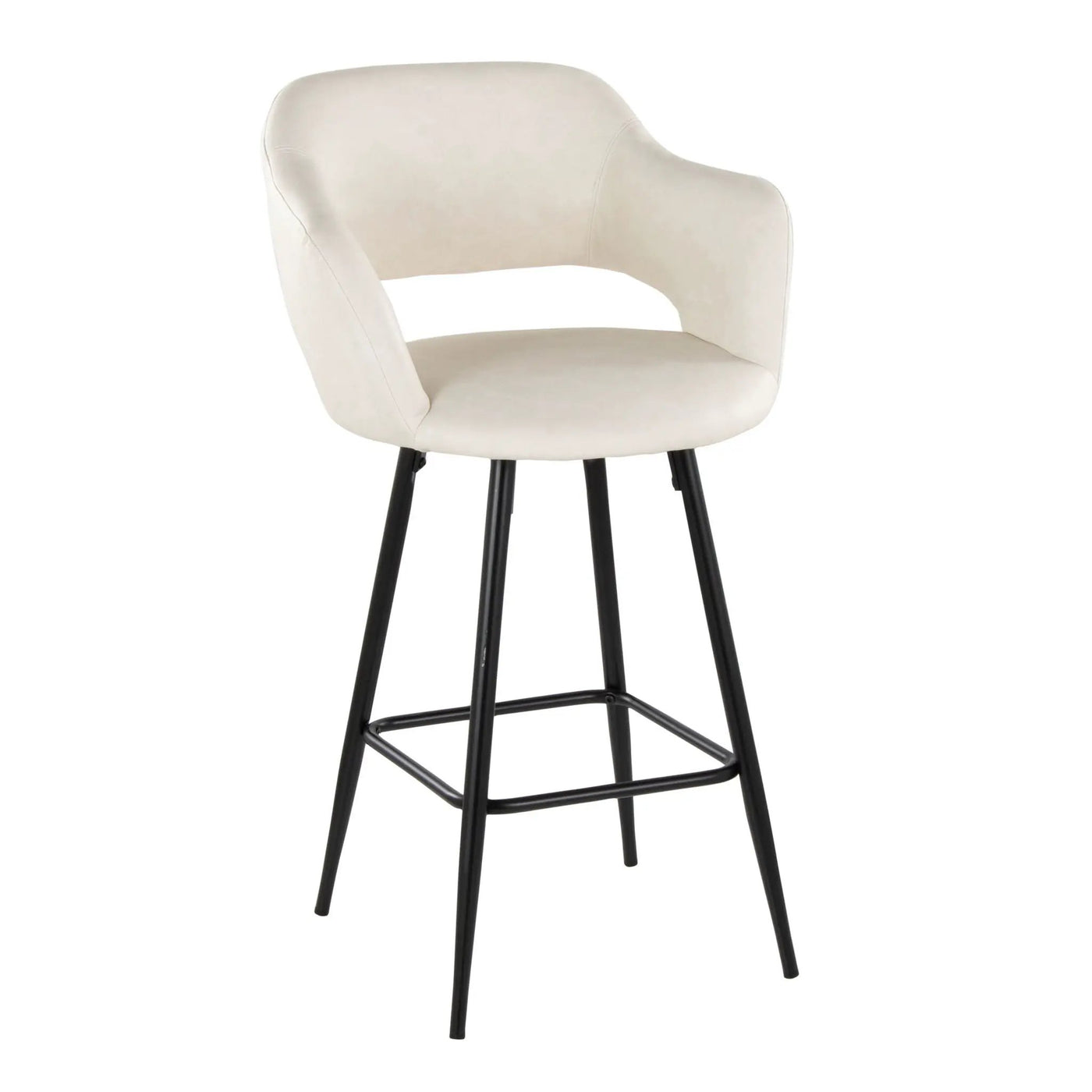 Margarite - Contemporary Fixed Height Counter Stool With Square Footrest (Set of 2) by HouseOfZazla