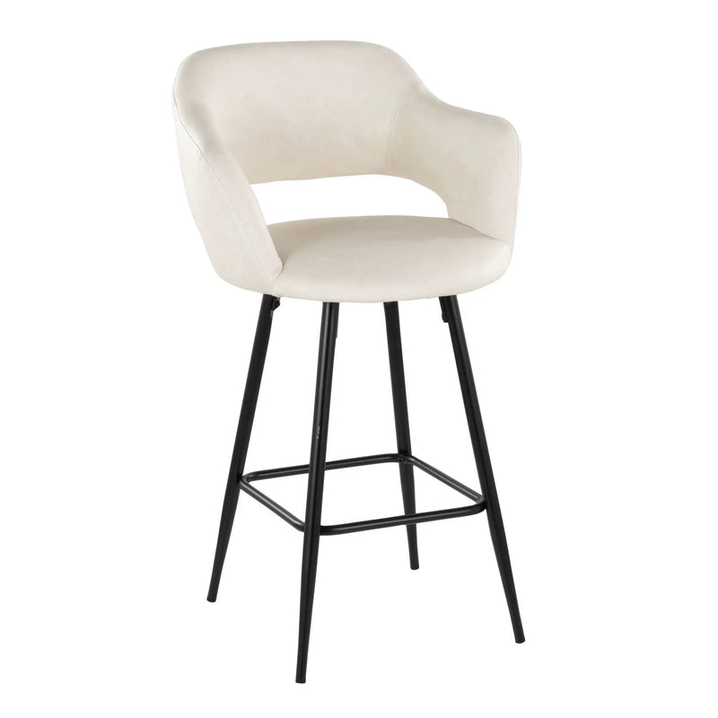 Margarite - Contemporary Fixed Height Counter Stool With Square Footrest (Set of 2) by HouseOfZazla