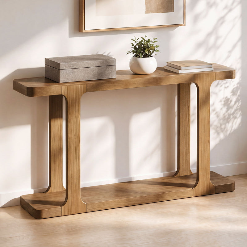 Console Table & Bottom Shelf - Walnut by HouseOfZazla