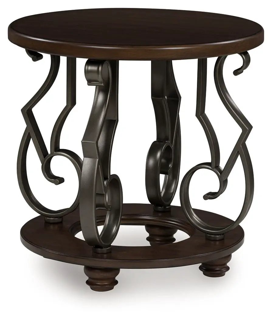 Frallyn - Round End Table - Dark Brown by Unique Piece Furniture