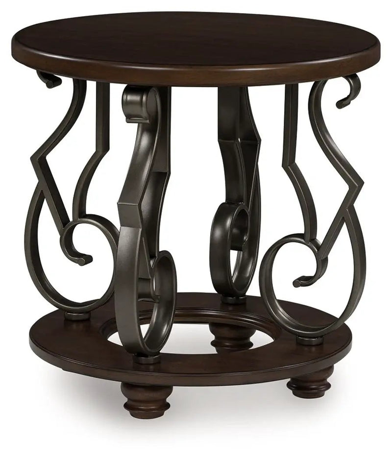 Frallyn - Round End Table - Dark Brown by Unique Piece Furniture