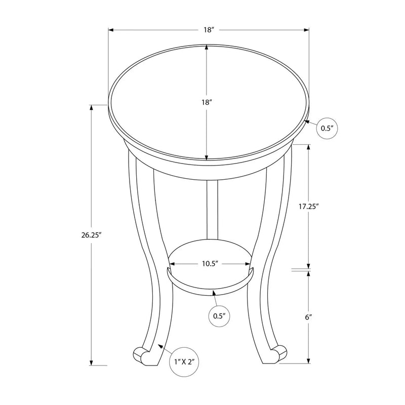 Accent End Table, 2 Tier, Traditional - Walnut by Unique Piece Furniture