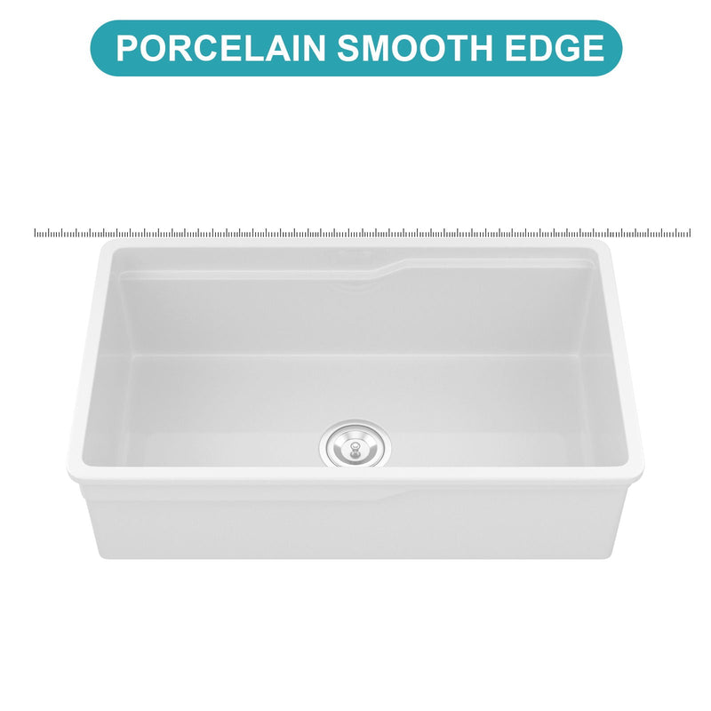 Undermount Workstation Single Bowl Porcelain Ceramic Kitchen Sink by HouseOfZazla