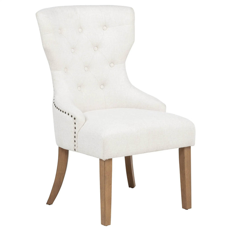 Baney Fabric Upholstered Dining Side Chair Beige and Rustic Honey by Unique Piece Furniture