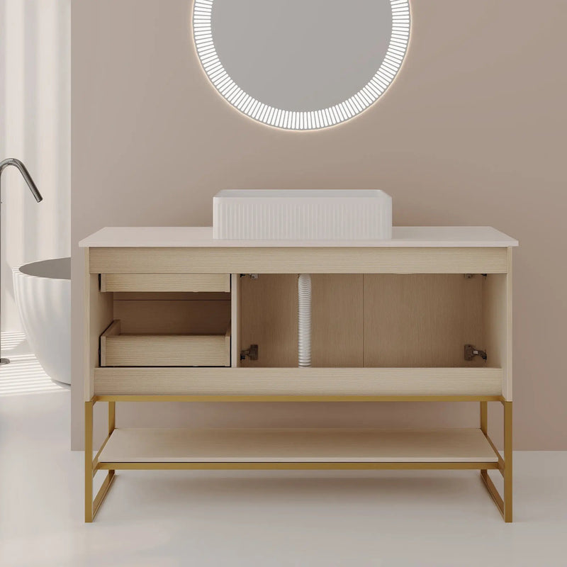 47.2" Modern Bathroom Vanity With Ceramic Vessel Sink by HouseOfZazla