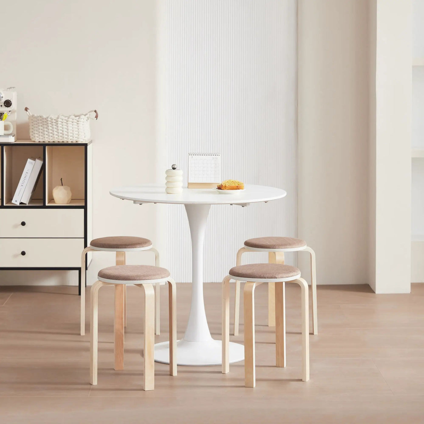 Stackable Round Backless Stools (Set of 4) by Unique Piece Furniture