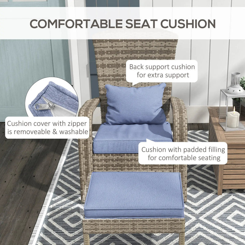 Wicker Adirondack Chair with Ottoman by HouseOfZazla