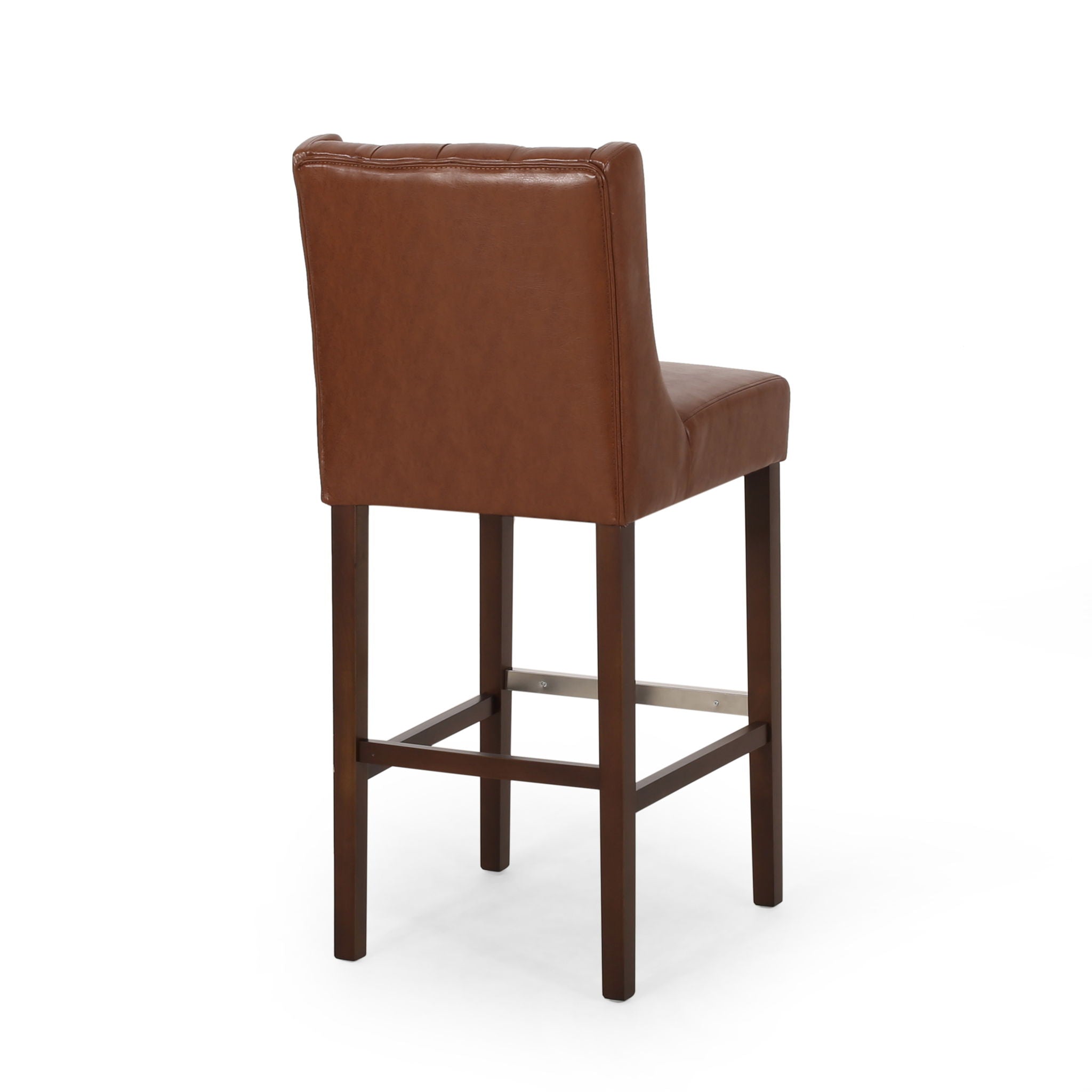 Solstara Upholstered Dining Barstool with Button Tufted and Wing Back by HouseOfZazla