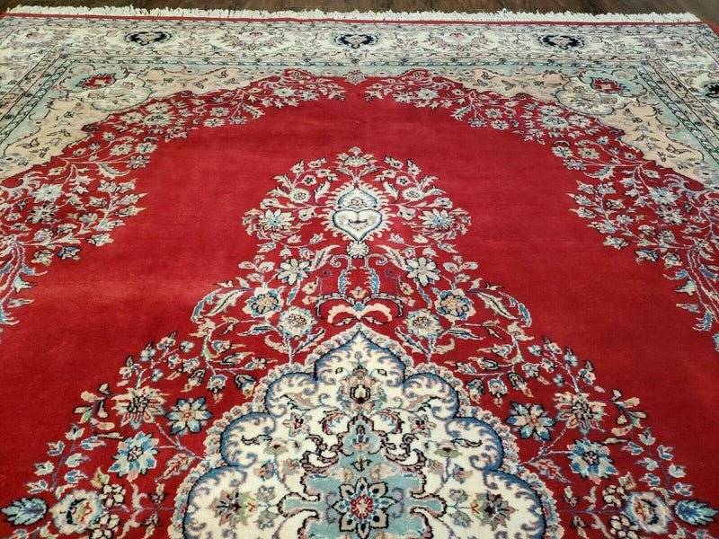 9' X 12' Vintage Handmade India Medallion Wool Rug Vegetable Dyes Nice Red by Jewel Rugs