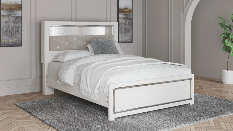 Altyra - Queen Panel Bookcase Bed With Roll Slats - White by Unique Piece Furniture