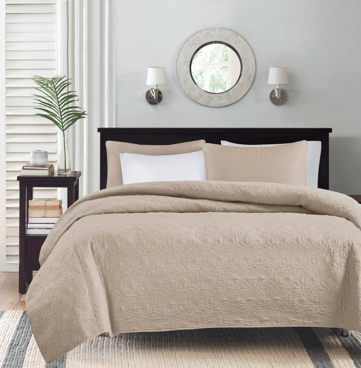 Reversible Quilt Set Khaki Full/Queen by HouseOfZazla