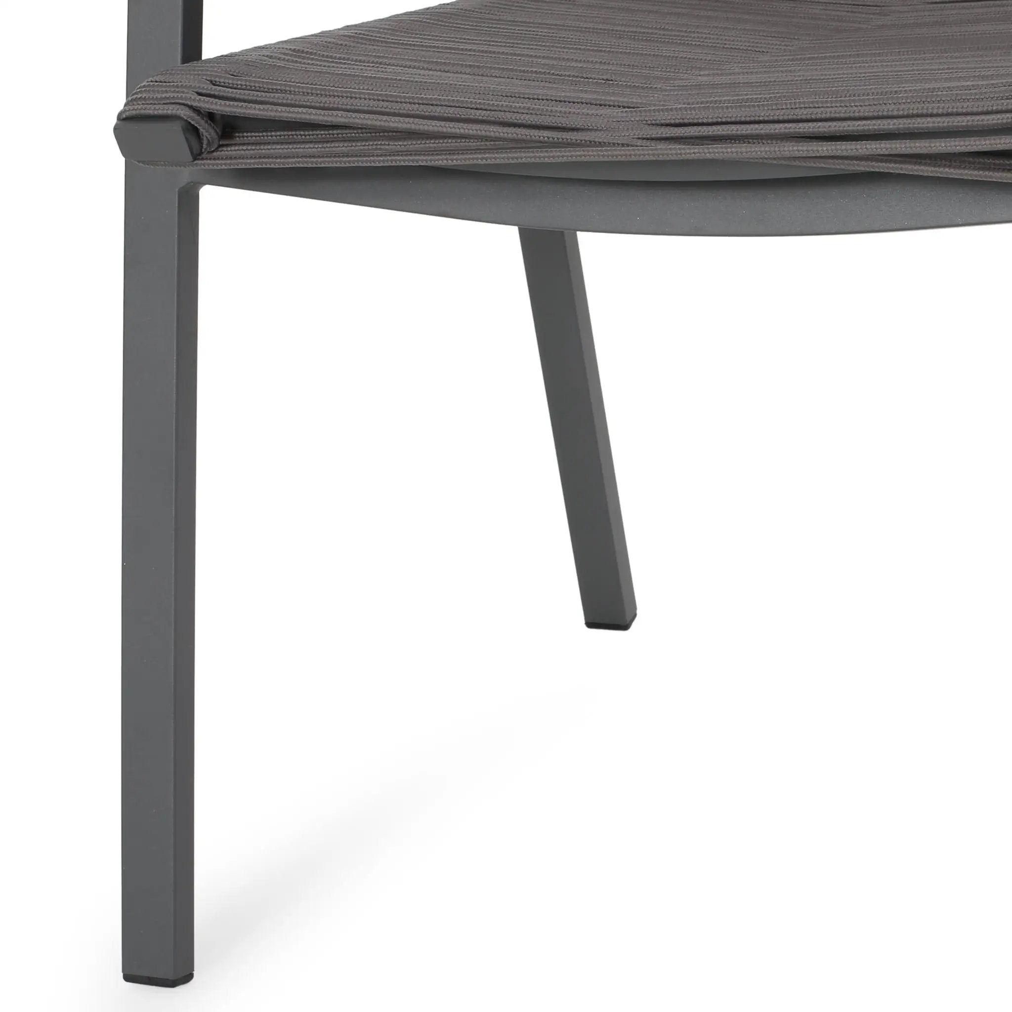 Outdoor Modern Aluminum Dining Chair Set With Rope Sea (Set of 2) by HouseOfZazla