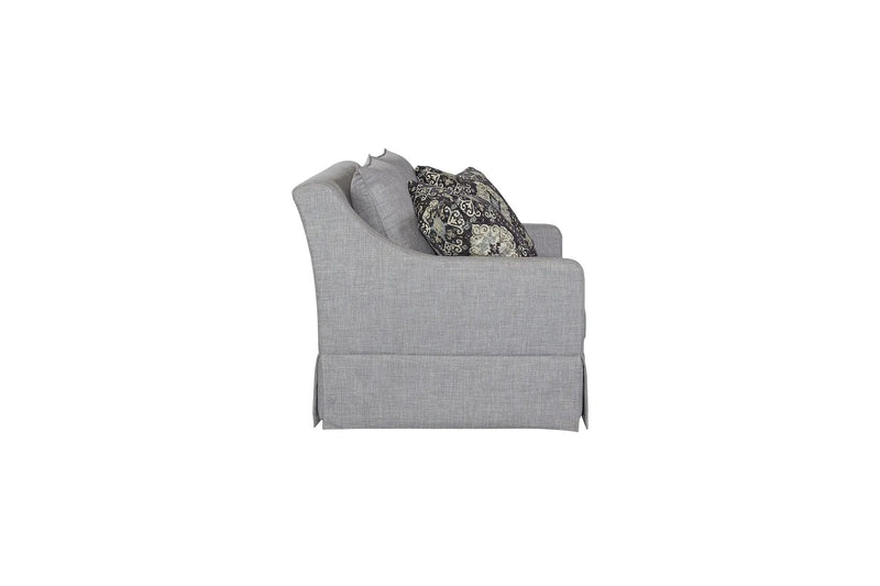 Loveseat With Skirt And Reversable Cushions And 2 Pillows - Light Gray by Unique Piece Furniture