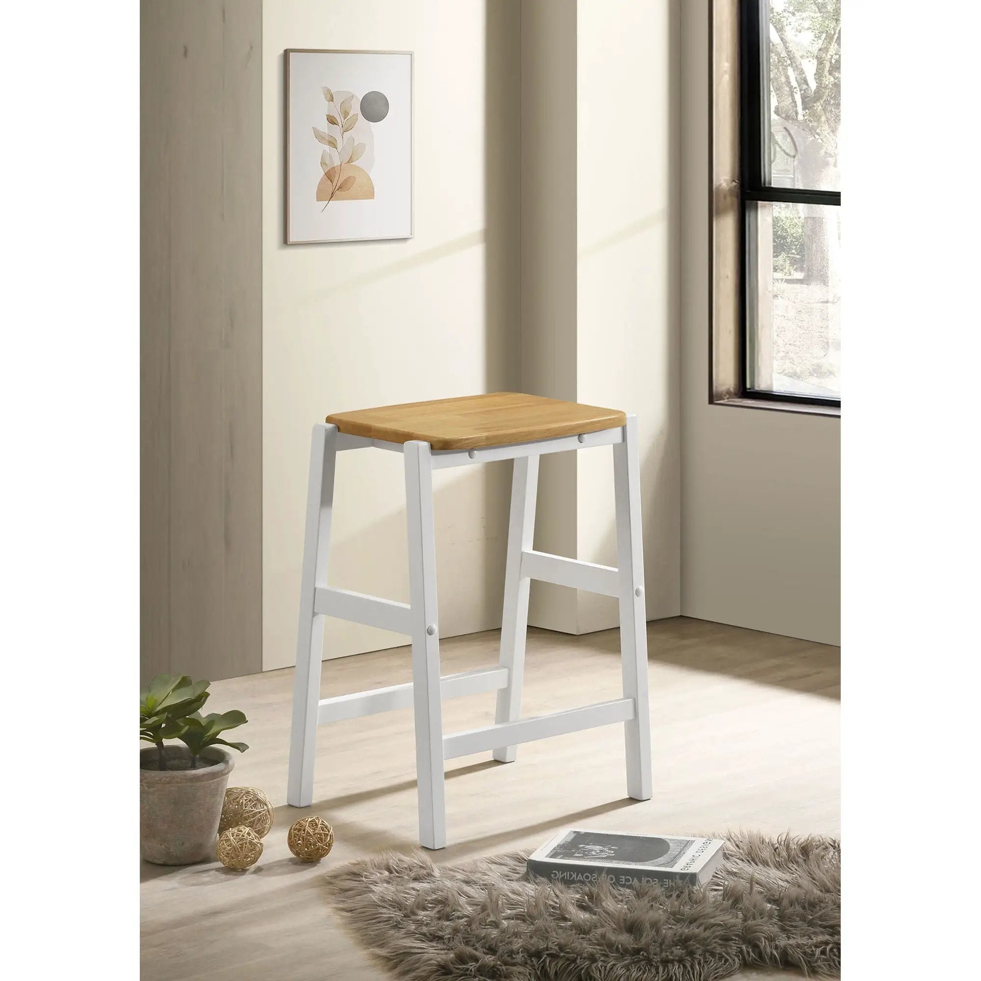 Cowichan - Backless Counter Stool (Set of 2) - White by HouseOfZazla