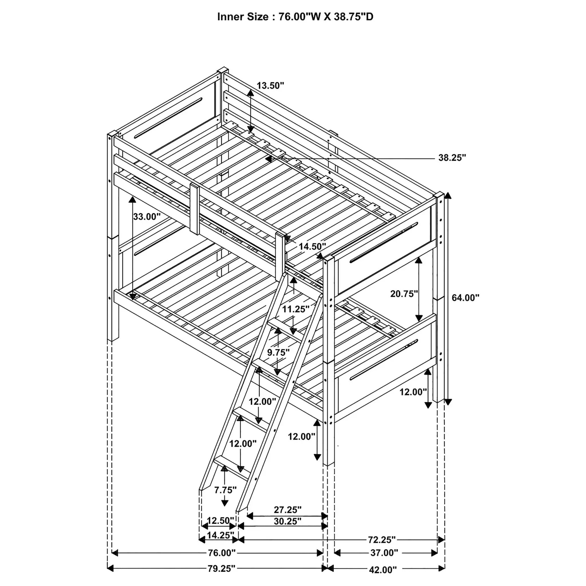 Littleton Wood Twin Over Twin Bunk Bed Espresso by Unique Piece Furniture