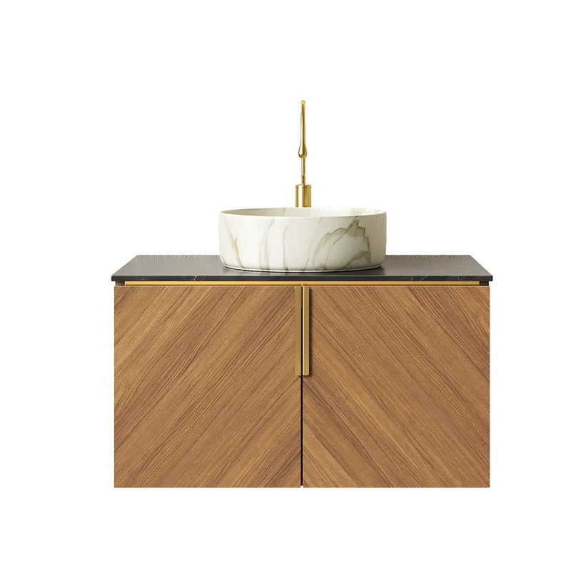 ARAI 30" Bathroom Vanity & Sink, Floating Plywood Storage Cabinet with 2 Doors by HouseOfZazla