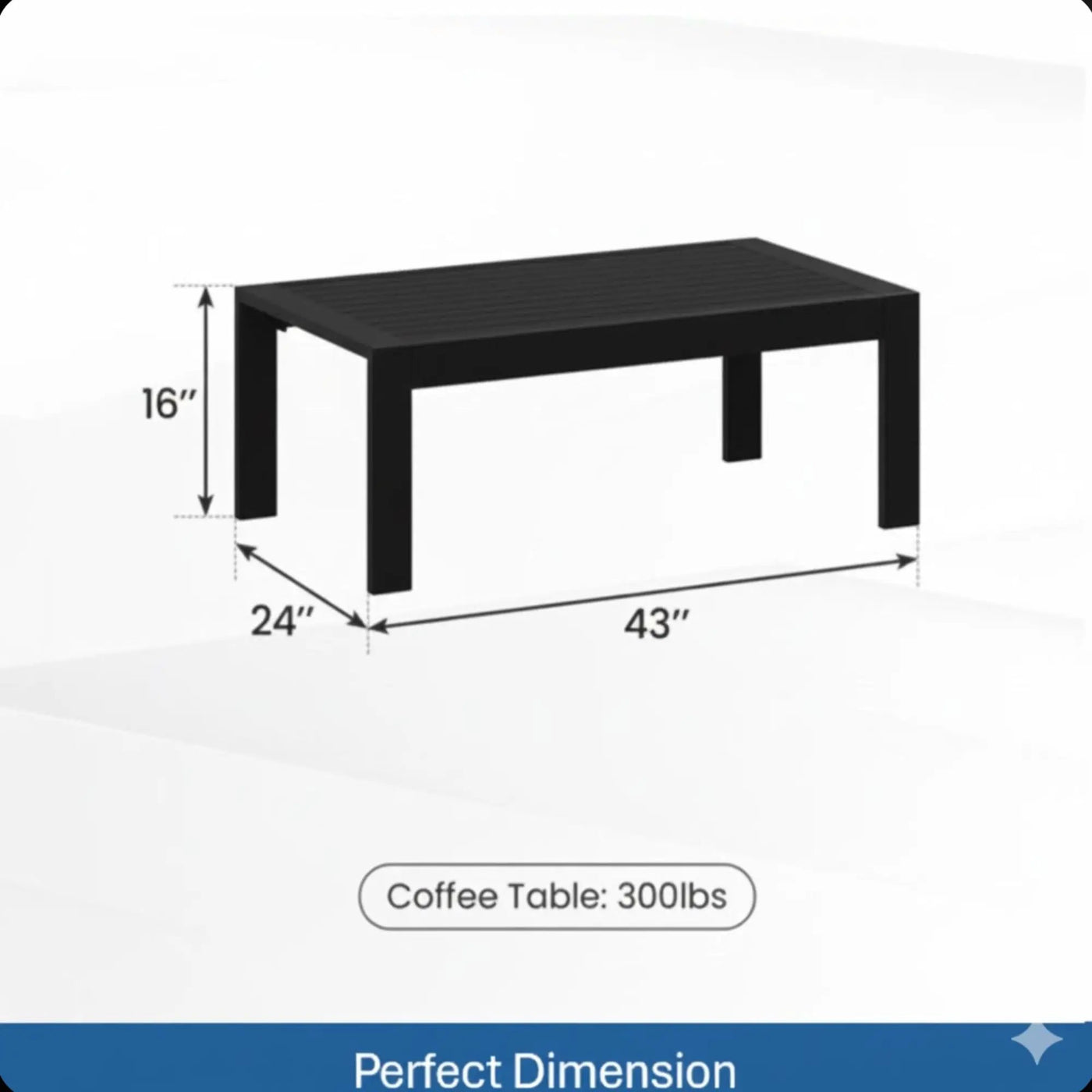 All-Weather Outdoor Coffee Table With Wood-Look Top by HouseOfZazla