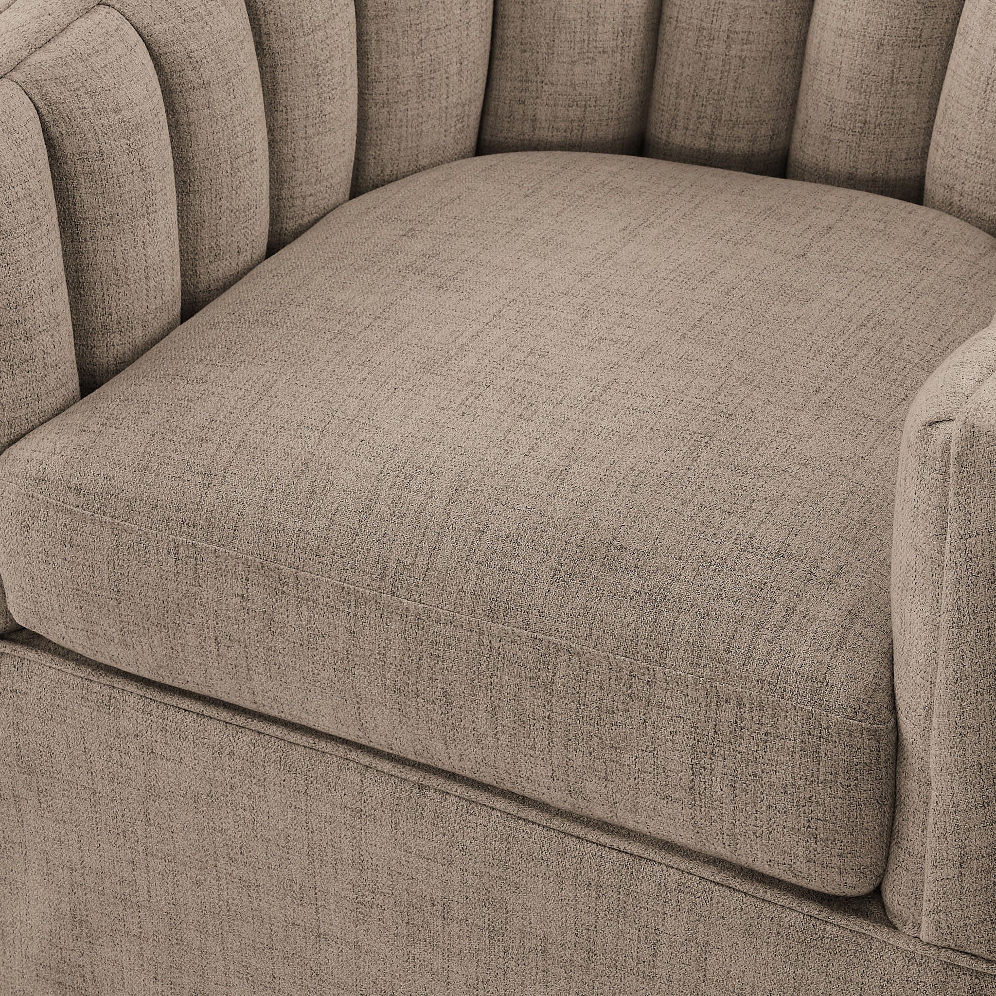 Solitude - Skirted Swivel Accent Chair With Hemp Like by HouseOfZazla