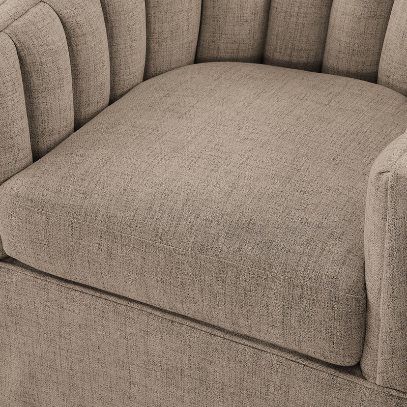 Solitude - Skirted Swivel Accent Chair With Hemp Like by HouseOfZazla