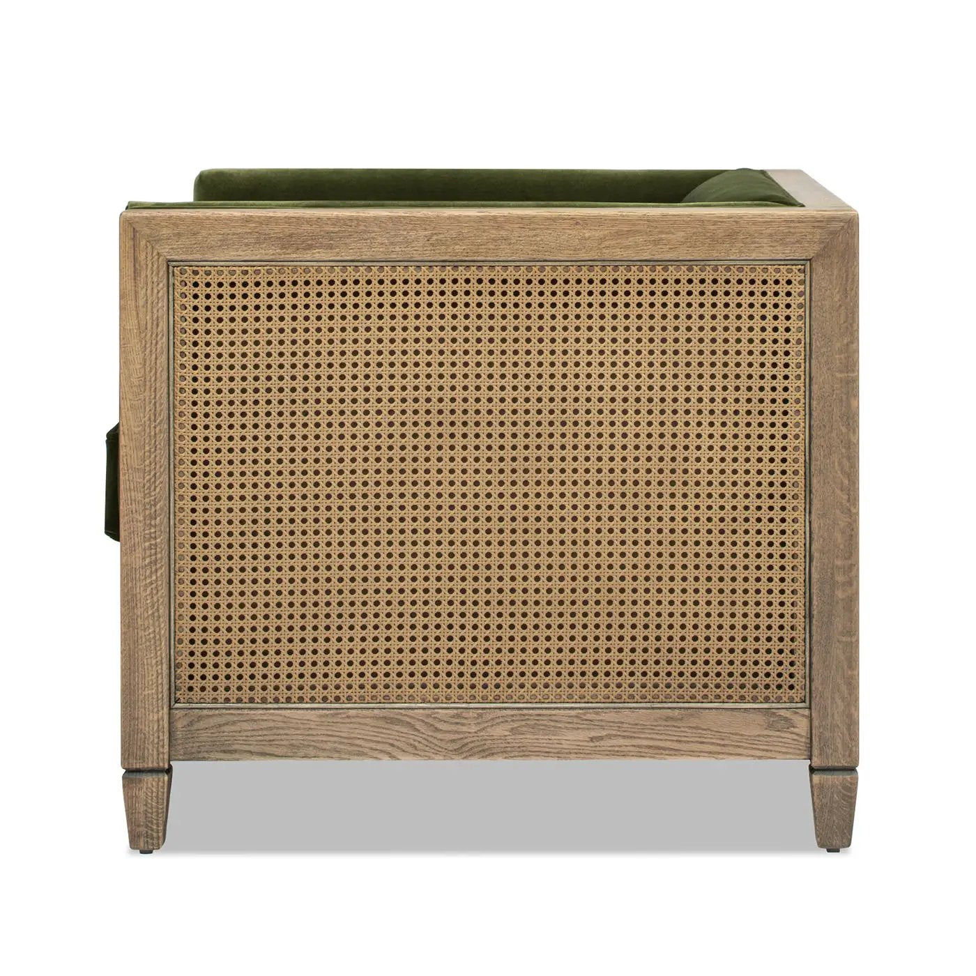 Georgia - Cane Tuxedo Armchair - Olive Green by HouseOfZazla