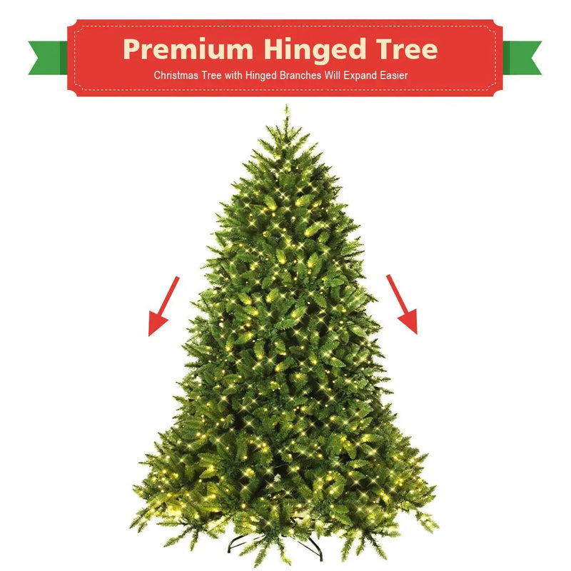7.5 Feet Artificial Fir Christmas Tree with LED Lights and 1968 Branch Tips by DirectDeals