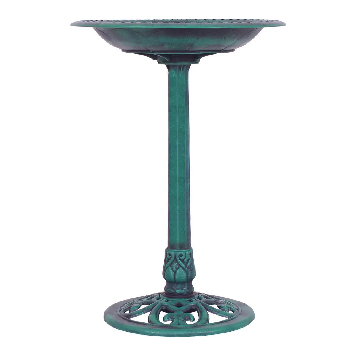 Outdoor Garden Green Pedestal Bird Bath Feeder by DirectDeals