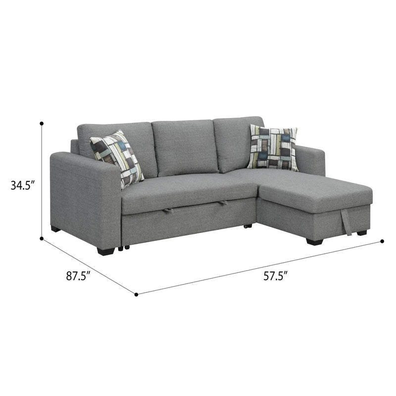Pensole - Reversible Pop - Up Sleeper Sectional by Unique Piece Furniture