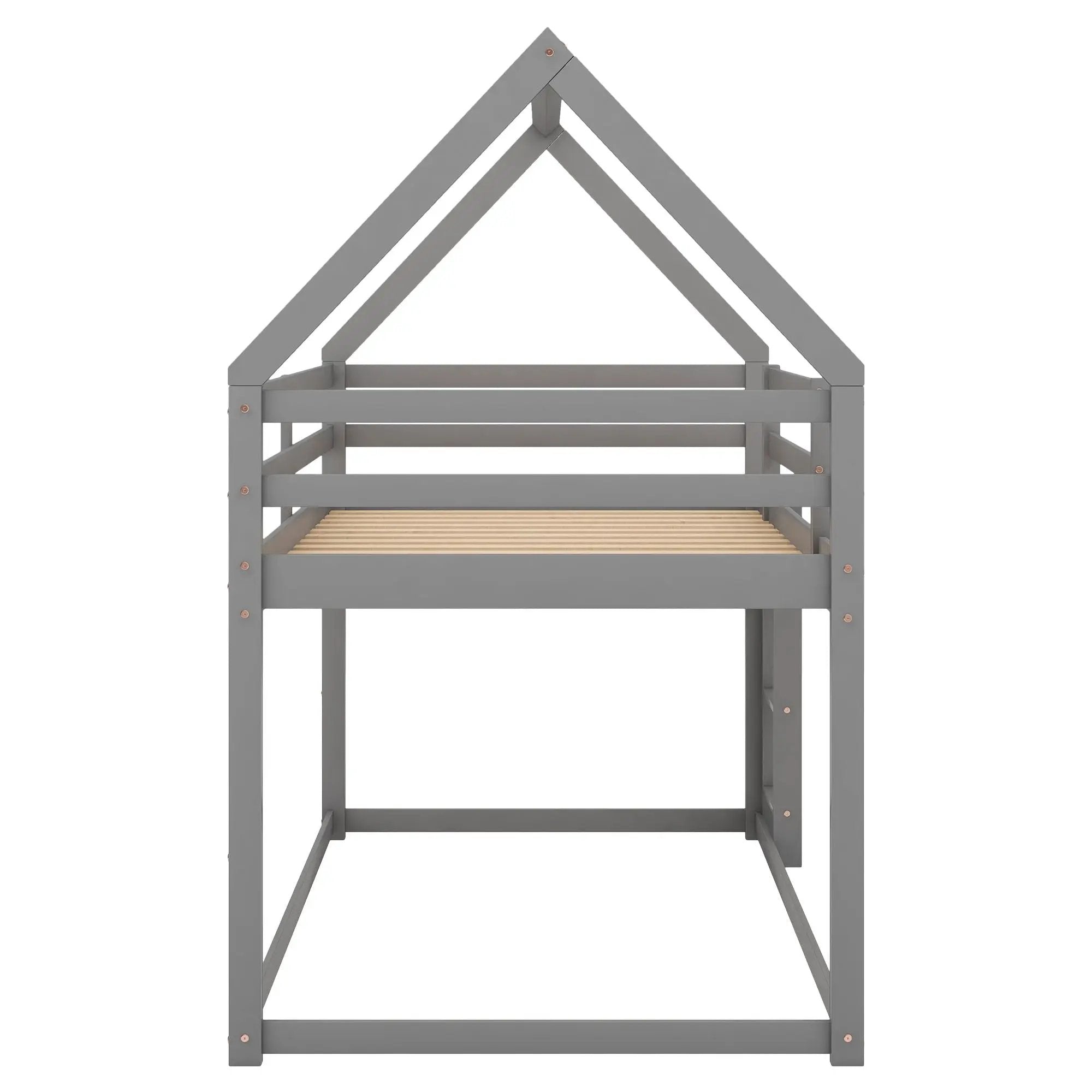 Low Bunk Bed With House Shaped Frame And Ladder by Unique Piece Furniture