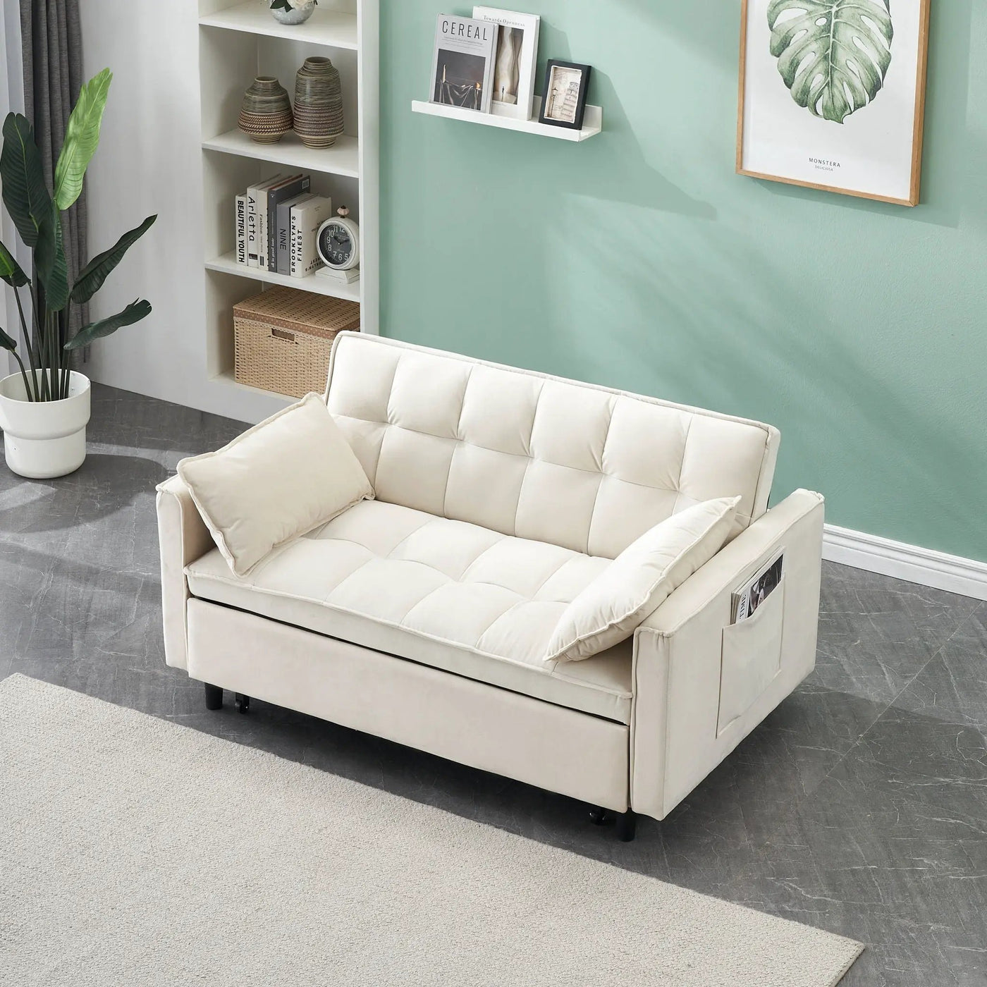 Sofa Bed With Pockets, 3 In 1 Convertible For Living Room by Unique Piece Furniture