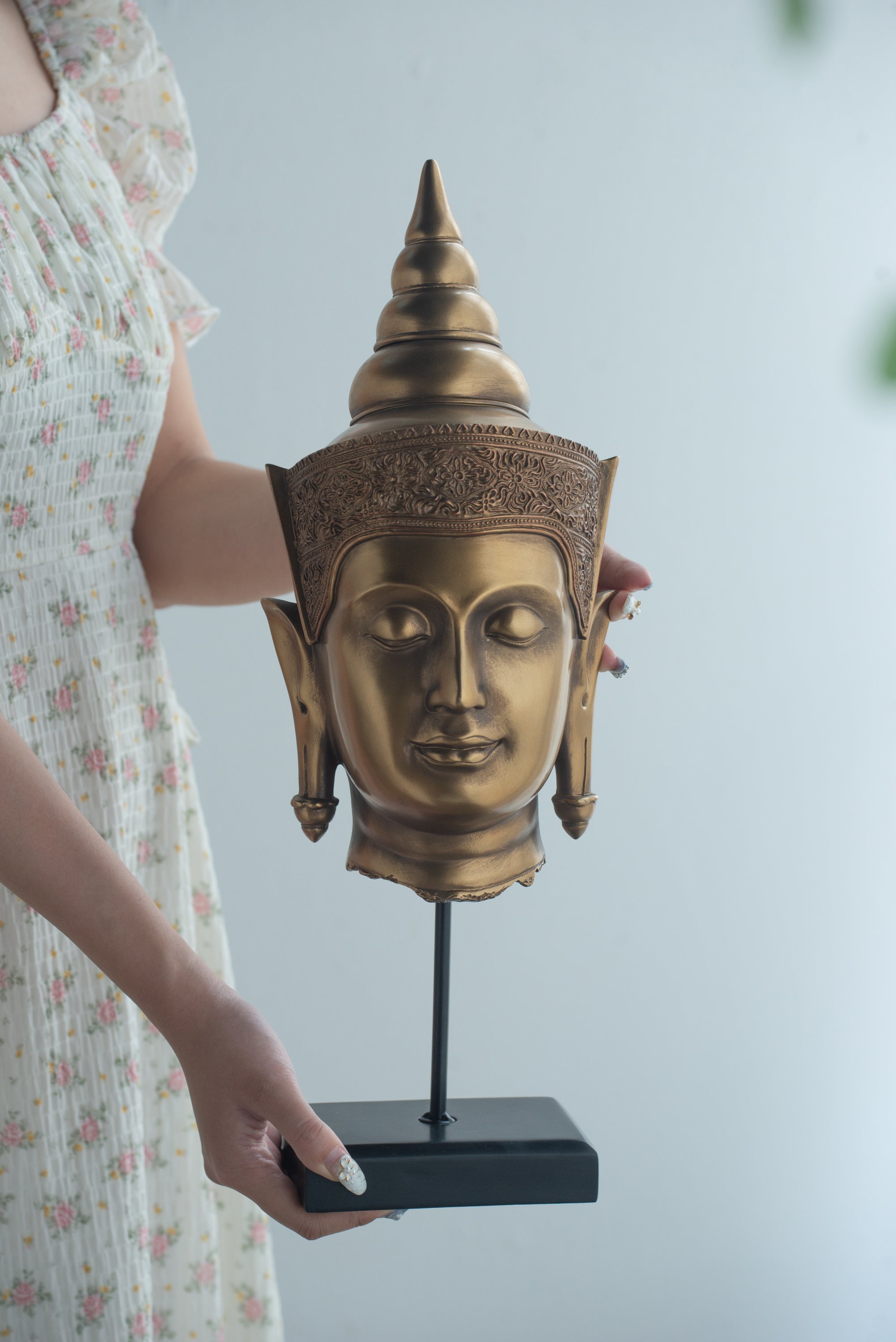 Buddha Statue Head On Stand by HouseOfZazla