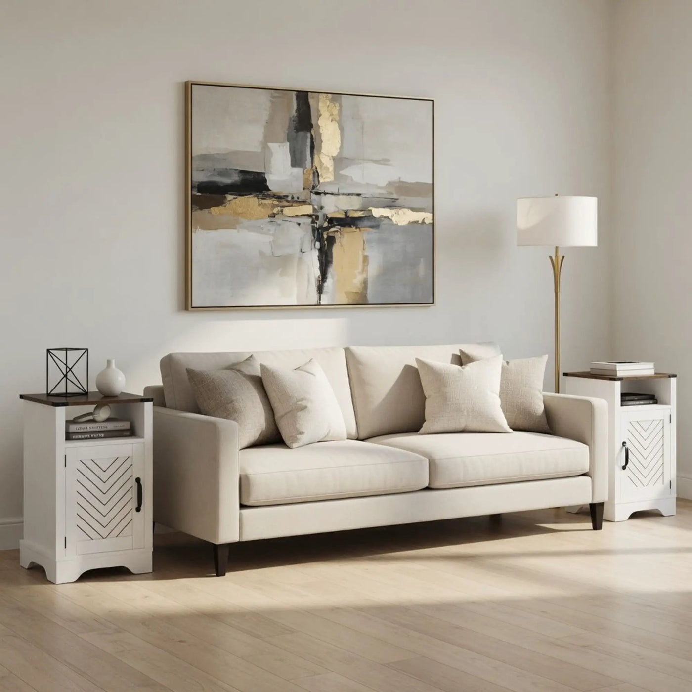 Farmhouse Nightstand With Charging Station & Storage by HouseOfZazla