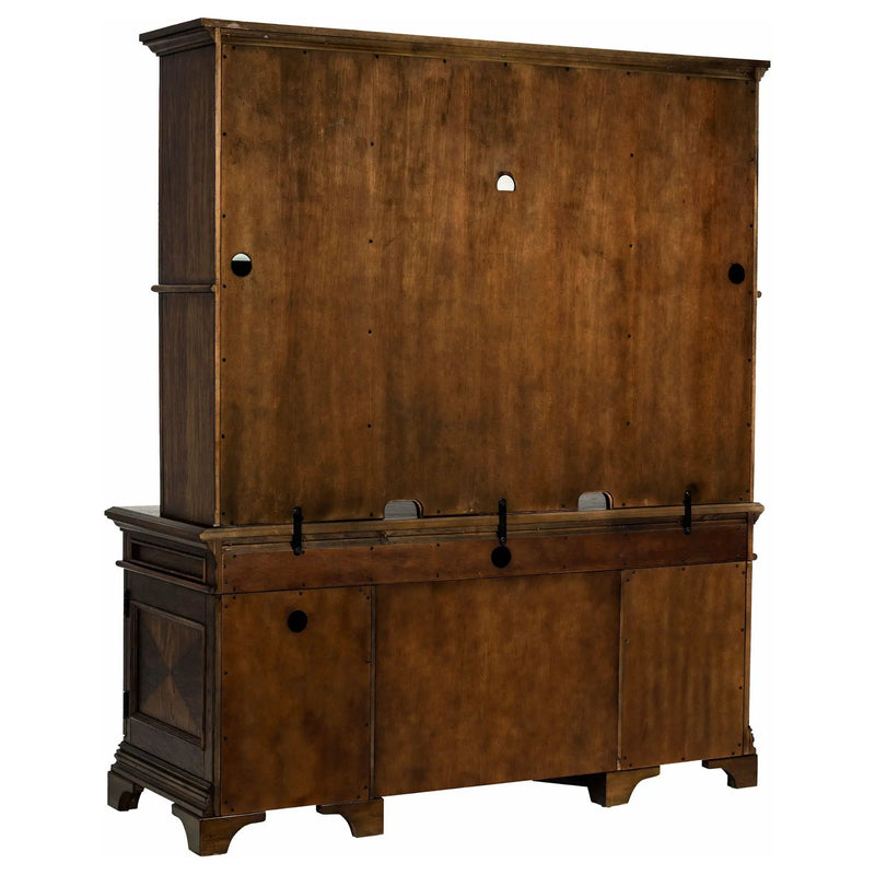 Hartshill 66-inch 5-drawer Credenza with Hutch Burnished Oak by Unique Piece Furniture