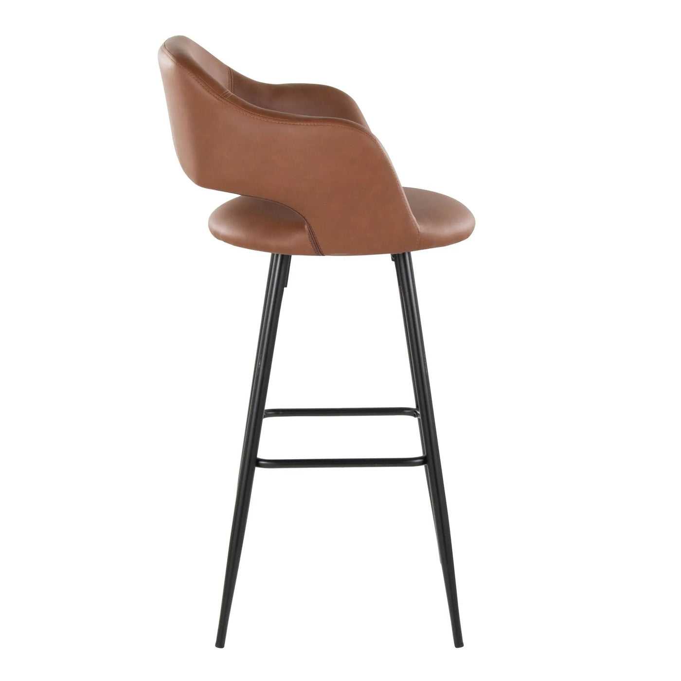 Margarite - Contemporary Fixed Height BarStool With Square Footrest (Set of 2) by HouseOfZazla