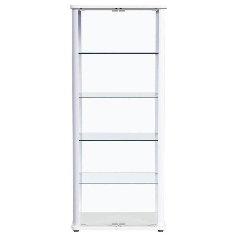 Aero 5-shelf Display Curio Cabinet with LED Lighting White by Unique Piece Furniture