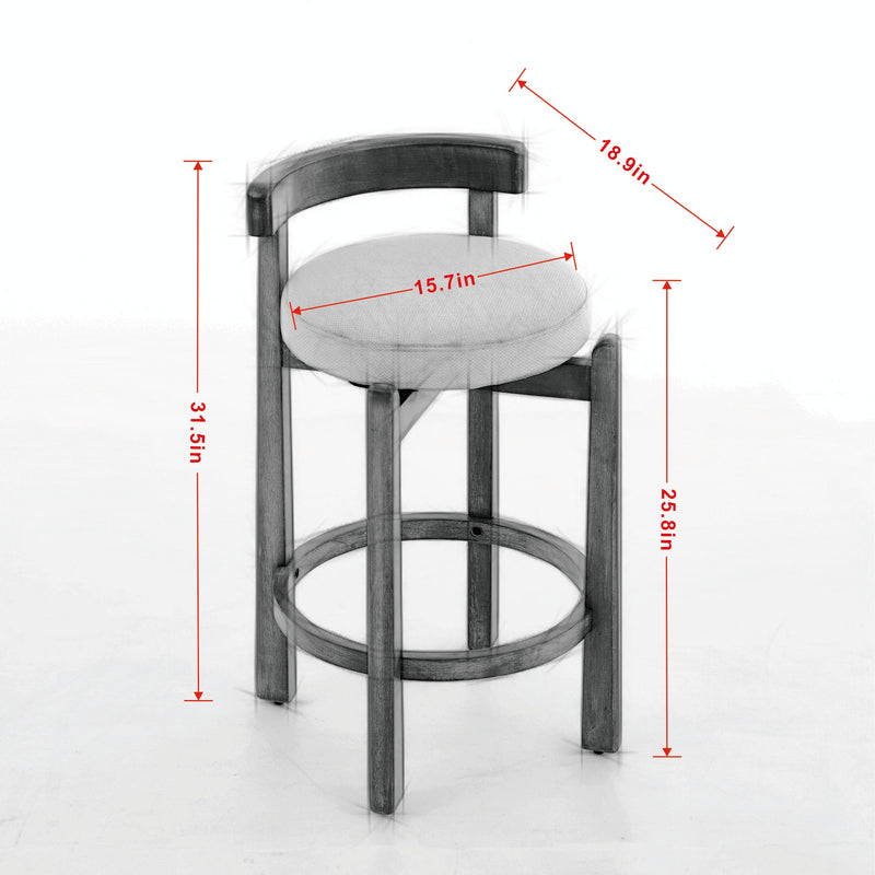 Set of 2 Swivel Counter Stools with Mid-Century Modern Design by HouseOfZazla