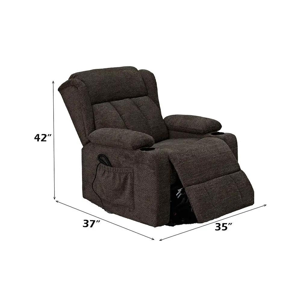 Lusio - Power Motion Recliner With Lift & Cup Holder - Brown by Unique Piece Furniture