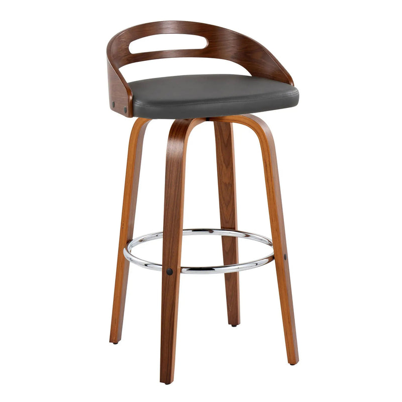 Cassis - Contemporary Fixed Height Barstool With Swivel With Round Footrest (Set of 2) by Unique Piece Furniture