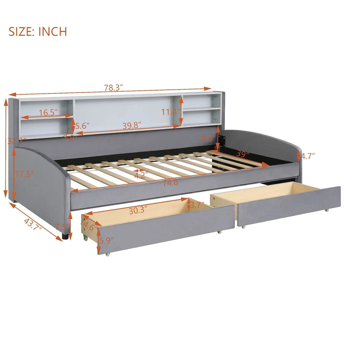 Luxurious Upholstered Platform Bed With Storage Drawers by Unique Piece Furniture
