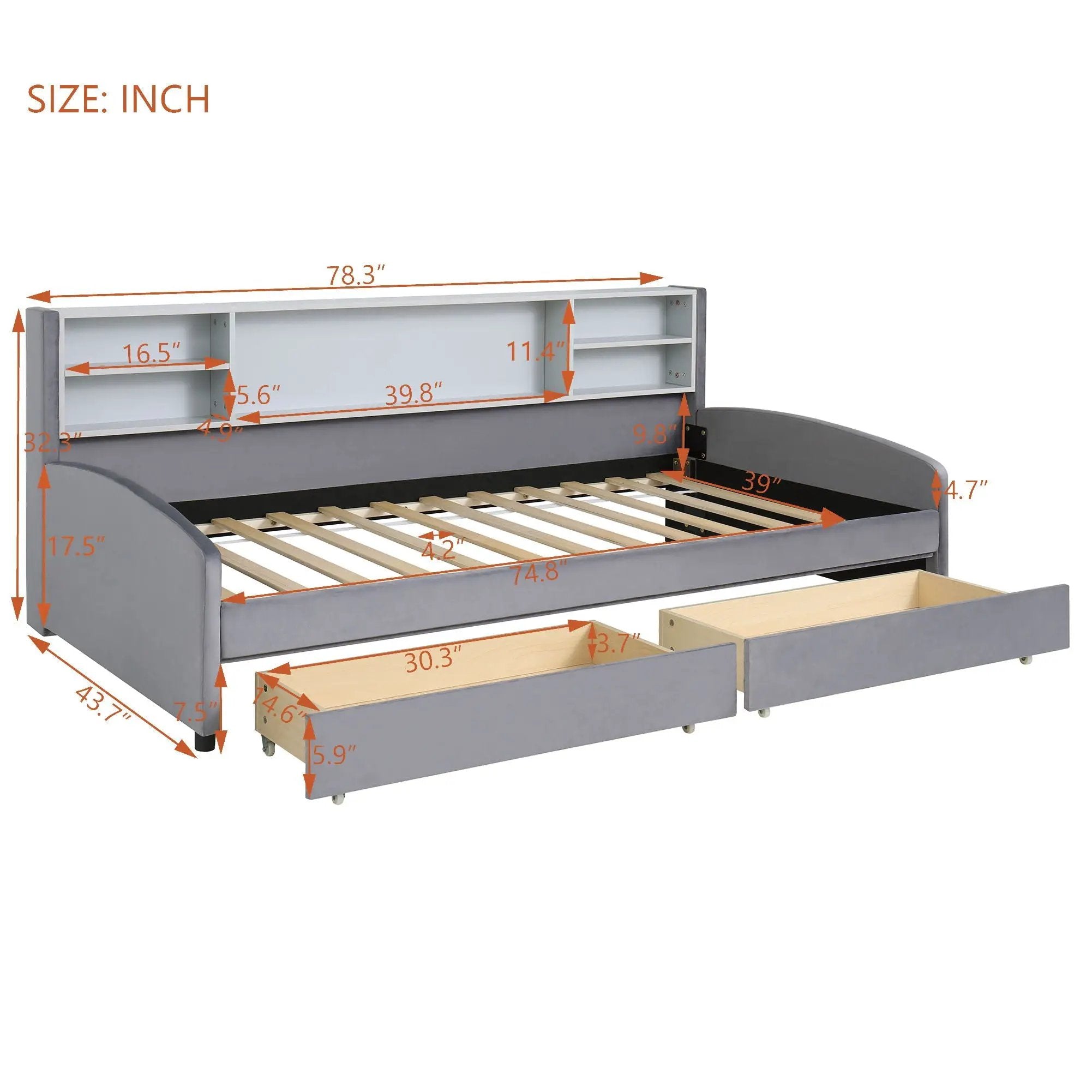 Luxurious Upholstered Platform Bed With Storage Drawers by Unique Piece Furniture