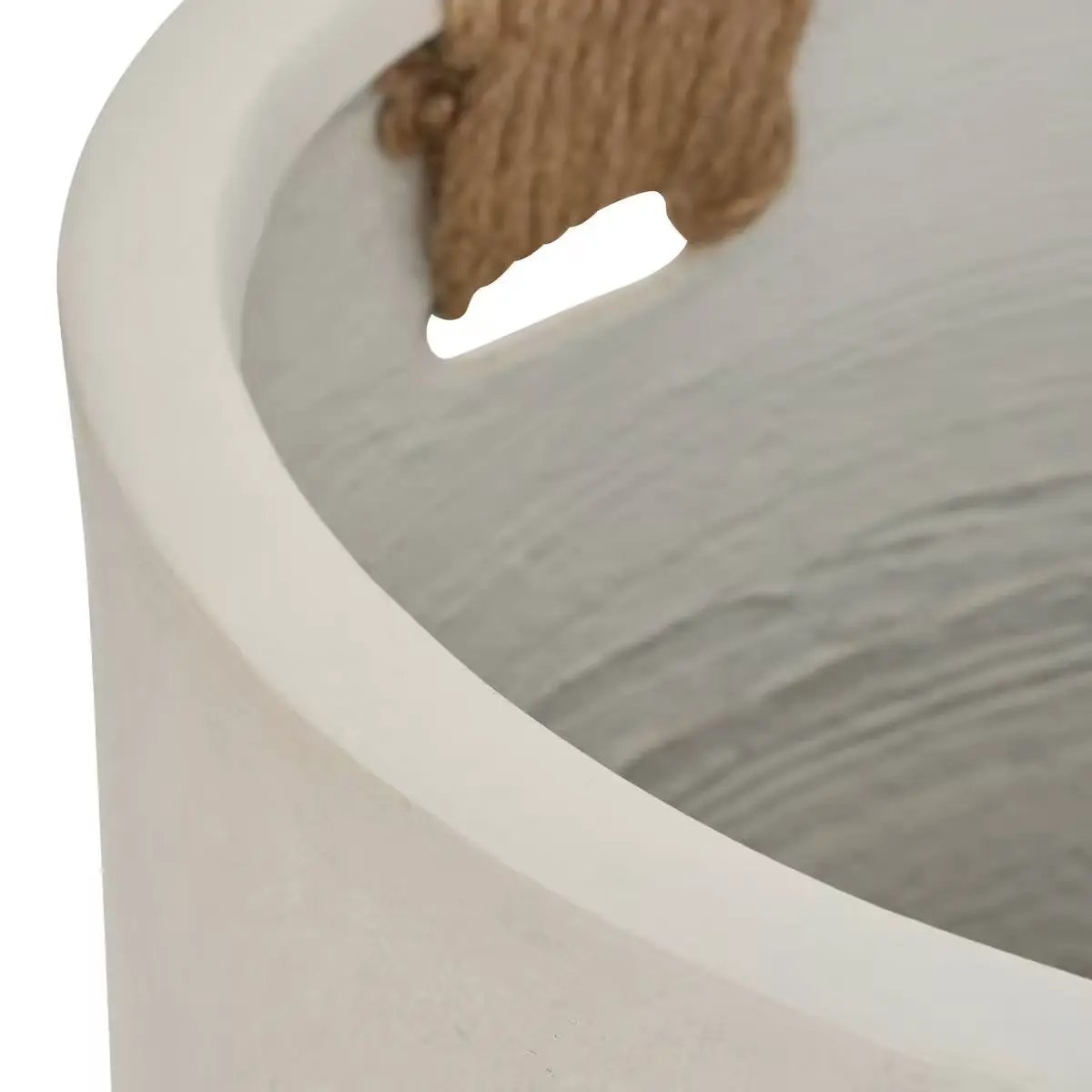 Round Concrete Planter Set of 2, Large Handmade Off White Pots by HouseOfZazla