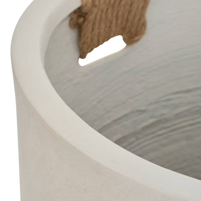 Round Concrete Planter Set of 2, Large Handmade Off White Pots by HouseOfZazla
