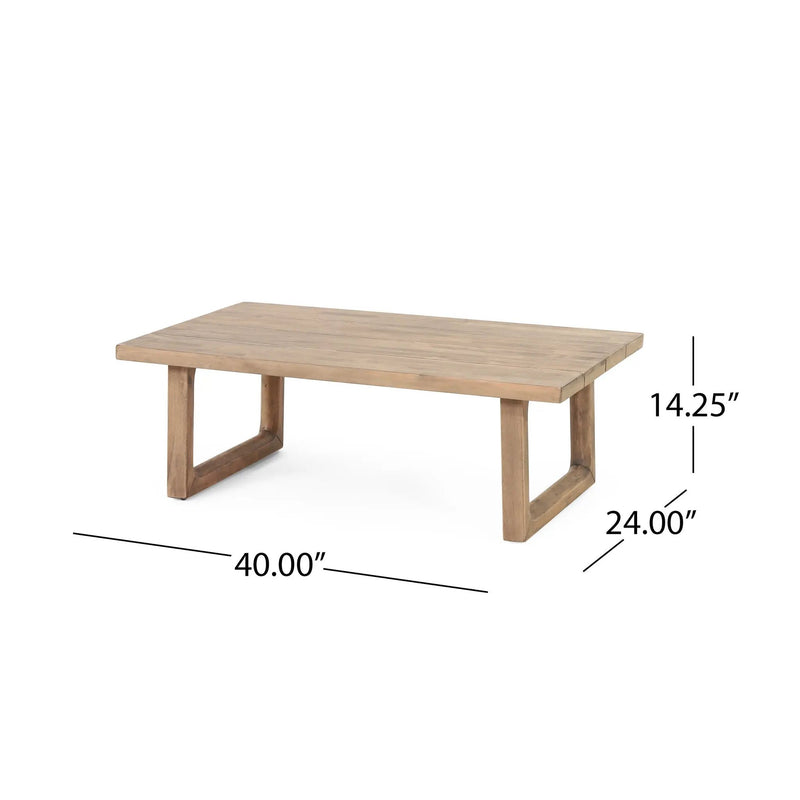 Outdoor Acacia Wood Loveseat and Coffee Table Set with Cushions by HouseOfZazla